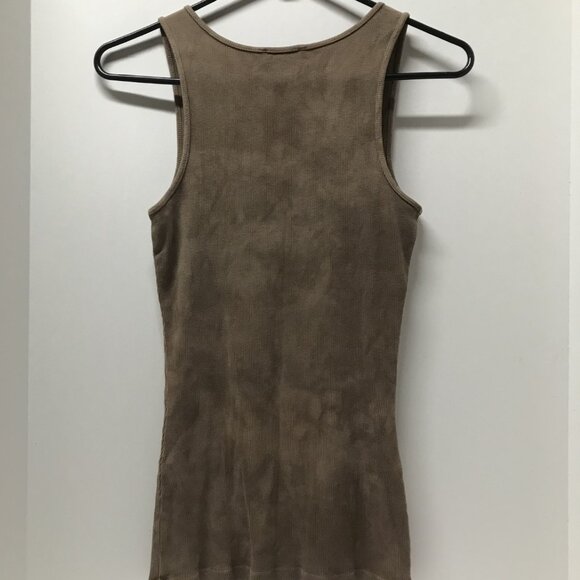 Express Rhinestone Embellished Tan Tie-Dye Ribbed Tank Top - Picture 8 of 10